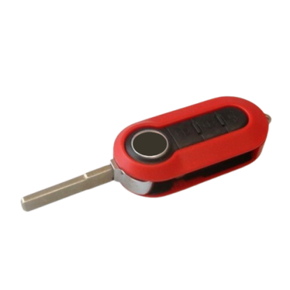 Three-button key shell (Red) - suitable for Fiat 500 | Brava | Punto | Panda