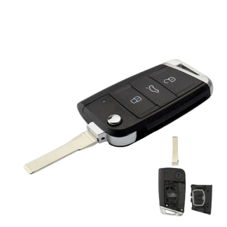 Three-button key shell - suitable for Volkswagen Seat Skoda